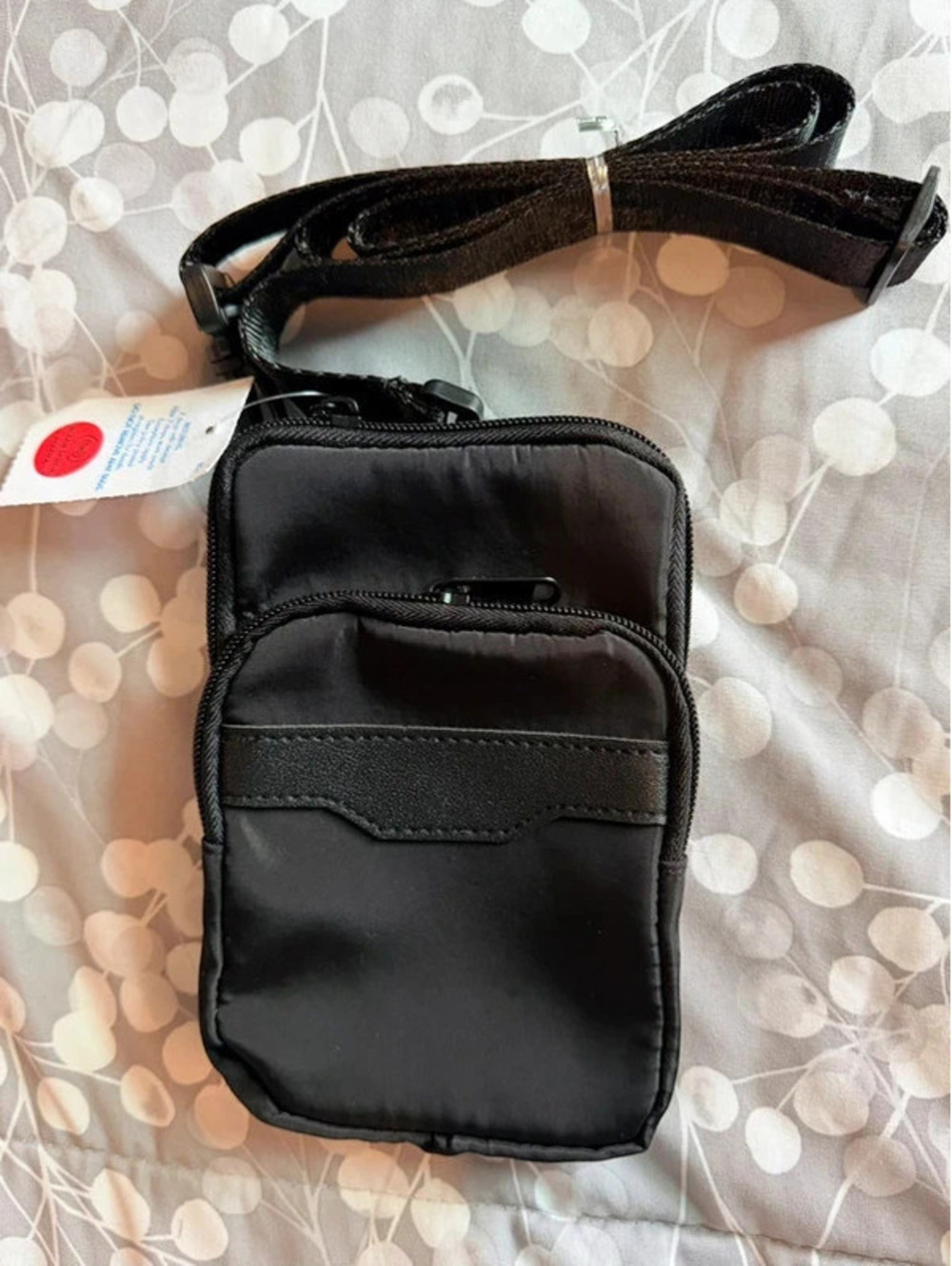 Black phone pouch with zippered pocket brand new